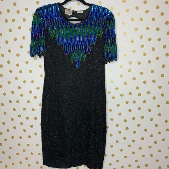 𝅺STENAY Vintage Sequin Embellished Cocktail Dress - Picture 1 of 6